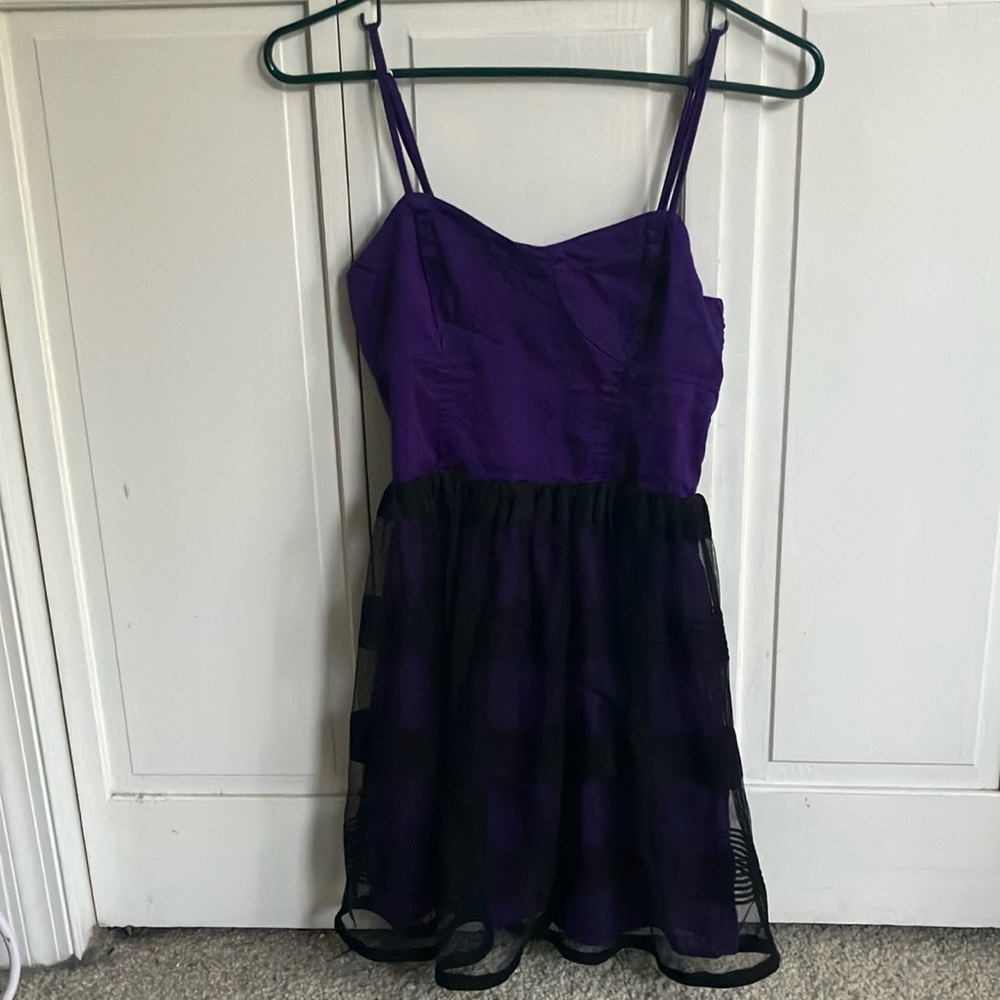 Aeropostale XS Black and Purple Sleeveless Dress